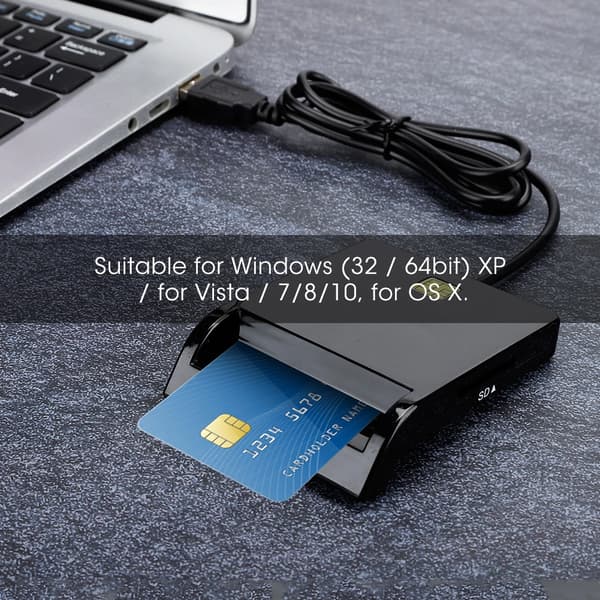 USB2.0 multifunktionell smartkortläsare för M2 / MS / Bank / ID / SIM-minne / CAC-kort