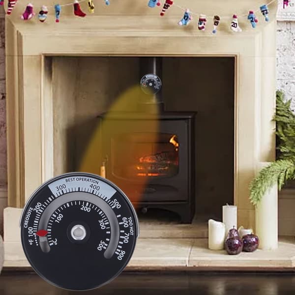 Magnetisk ovntermometer 0-500℃ aluminiumslegering urskive højpræcisions termometer til pejs