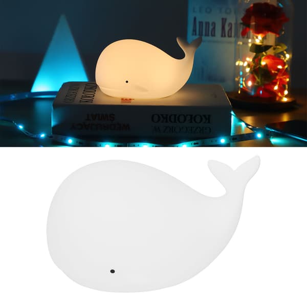 Valformad USB-nattlampa 1.3W 7-färgs silikon sänglampa för sovrum vit