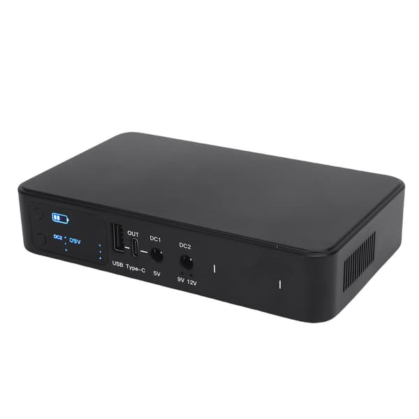 Mini UPS 10400mAh reservbatteri för router säkerhetskamera, USB-C DC 5V 9V 12V utgång