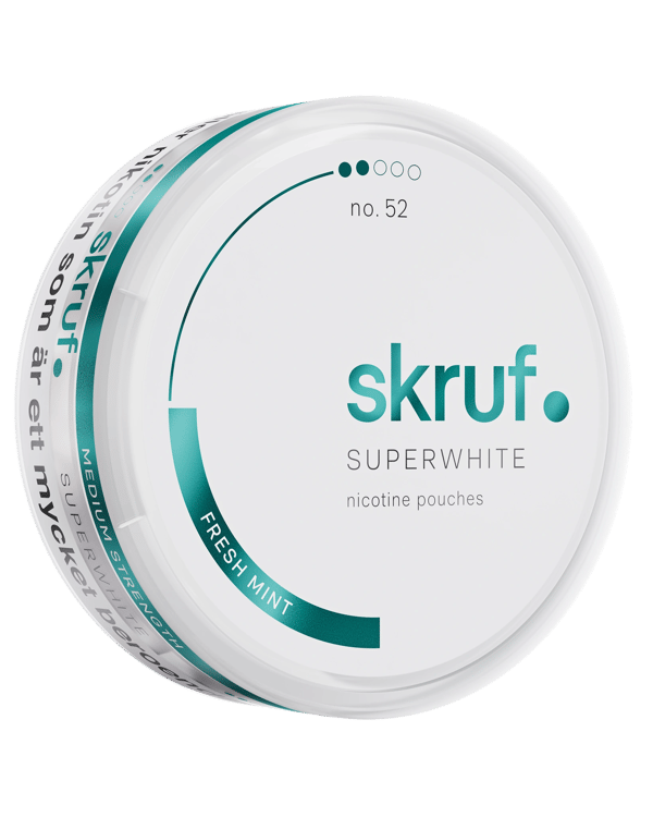 Skruf Superwhite no. 52 Fresh Mint Medium Strength 10-pack