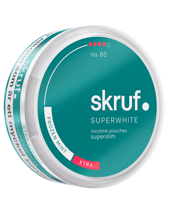 Skruf Superwhite no. 60 Frozen Mint Superslim Xtra Strong 10-pack