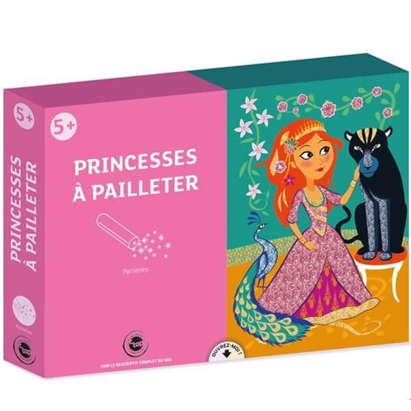 Glitterprinsesskit med 3 A4-tavlor plus tillbehör