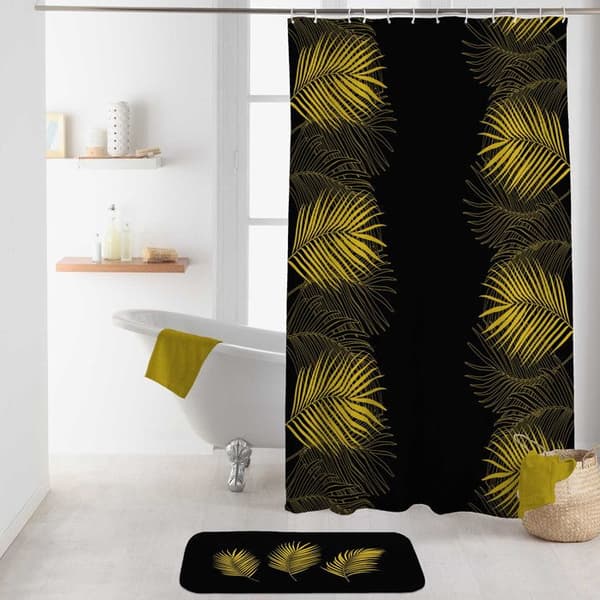 Duschdraperi - DOUCEUR D'INTERIEUR - Orbella - 180 x 200 cm - Polyester - Svart tryck