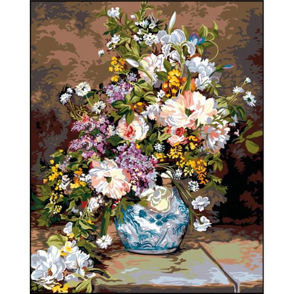 Canevas Antikt Blommor Renoir 75x90