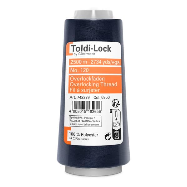 Fil cone Surelock Surjet - Surelock - Marinblå - 100% polyester - 2500 meter - Tysk kvalitet