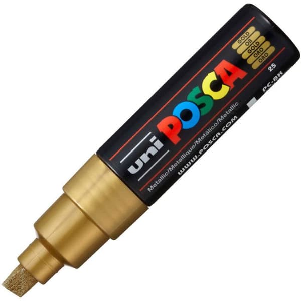 Målarpenna - POSCA - Guld - Bred sned spets - Linjebredd: 8 mm