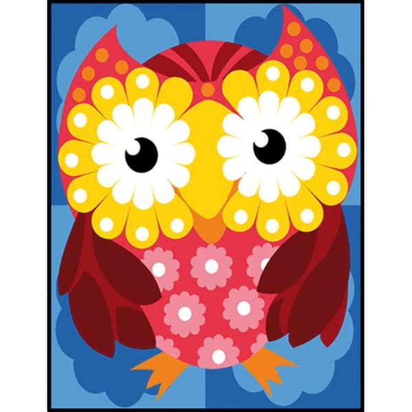 Antik kanvas Uggla blommor 40x50cm