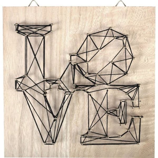 Tabell av spänd tråd String Art Kärlek 22cm