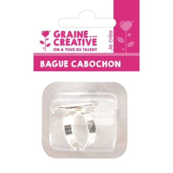 Graine Créative - Rund ring med cabochon Ø 20 mm Silverfärgad