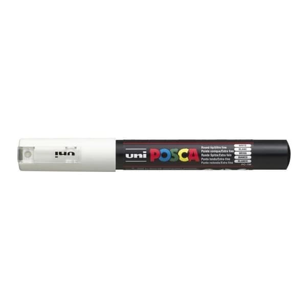 Extra fin vit marker - POSCA - Extra fin konisk spets 0,7-1 mm - Vit - Vattenbaserad - För alla ytor