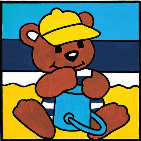 Kit kanvas - MARGOT CANEVAS - Nalle - Tryck stora hål - Plastnål - Ulltrådar