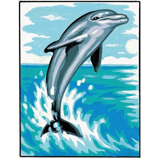 Kit vit canvas vit delfin 20x25cm