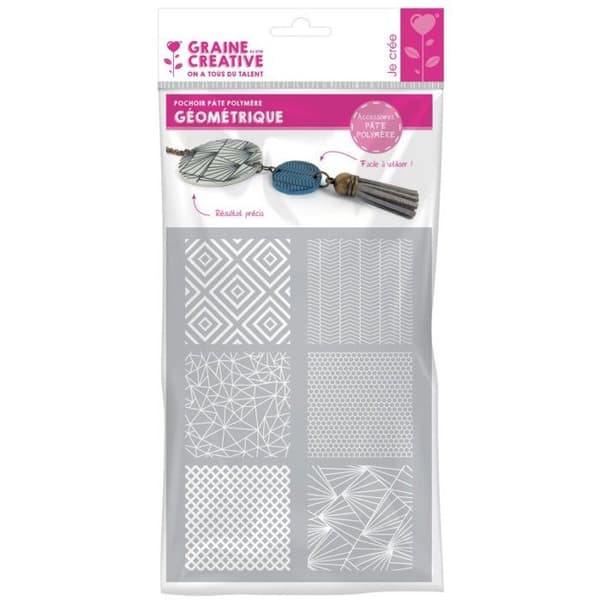 Graine Créative - Silkscreen schablon för geometrisk polymerlera