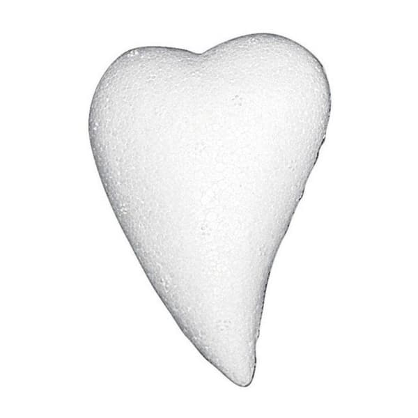 Hjärta i polystyren, båge, 8 cm, platt