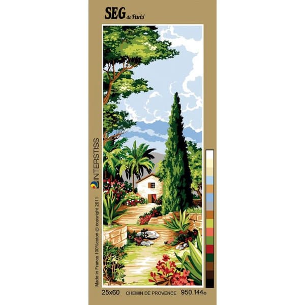 Canevas - SEG - Chemin de Provence - 25x60 cm - Rektangulär - Såld utan trådar