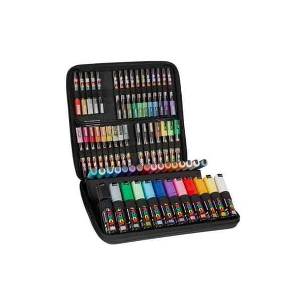 Posca - Svart Posca-väska med 60 assorterade markörer
