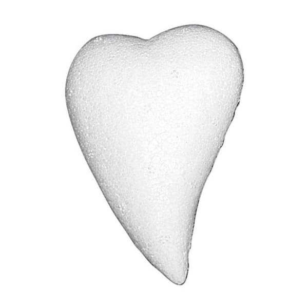 Hjärta i polystyren, båge, 8 cm, platt