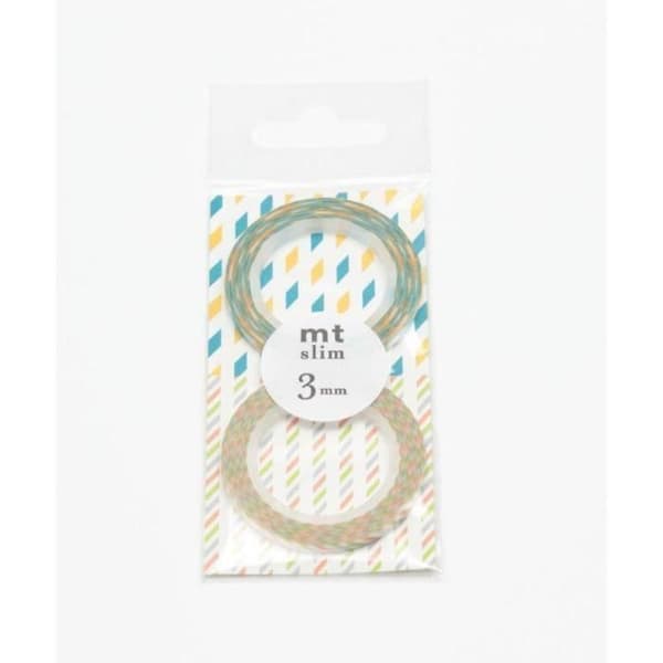 Tejpfäste - MT - 2 tejpar - Washi papper - Repositionerbart - 3 mm Slim A