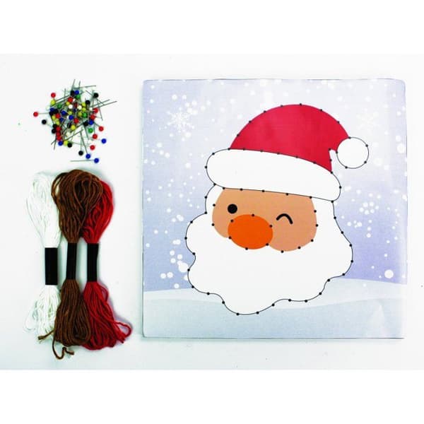 MégaCréa DIY - Barnkit String Art Tavel av spänd tråd Jultomte