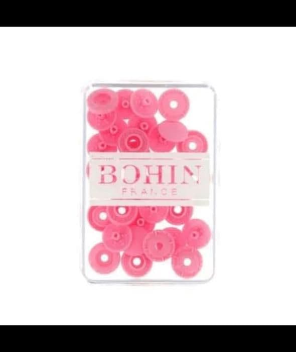 Tryckknapp - BOHIN - 9mm - Färg: Rosa - Plastisk - Magisk