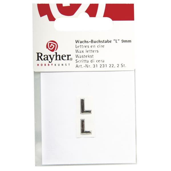 Vaxbrev - RAYHER - L - Silver - 9mm - Förpackning med 2 stycken