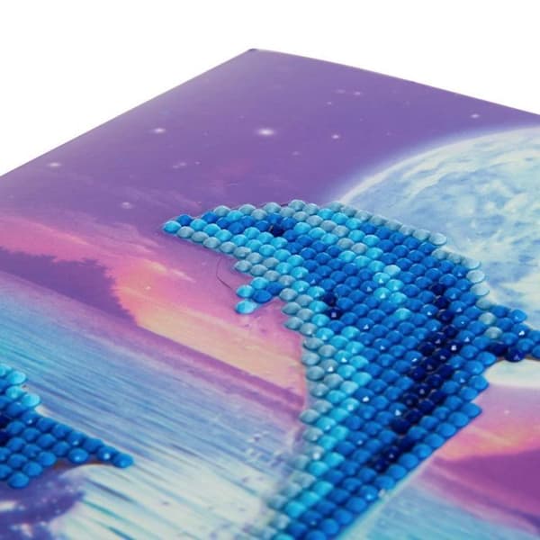 Crystal Art diamantkort - Delfin - 18 x 18 cm