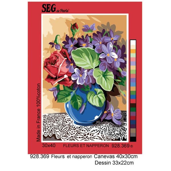 Antik tyg Fleurs och duk 30x40cm
