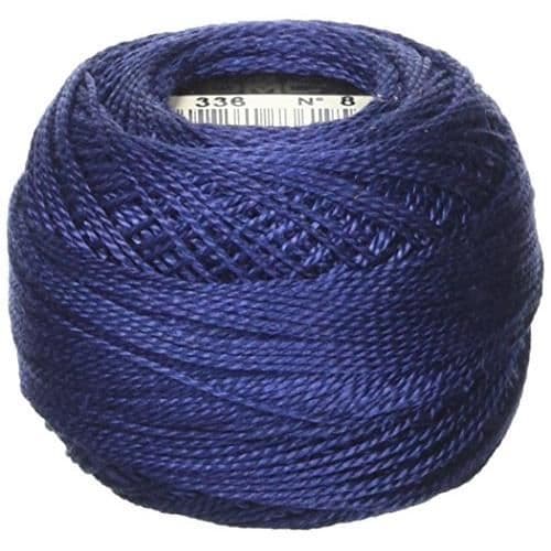 Perlé broderigsgarn - DMC - 116 - Marineblå - Storlek 8 - 100% långfibrig bomull