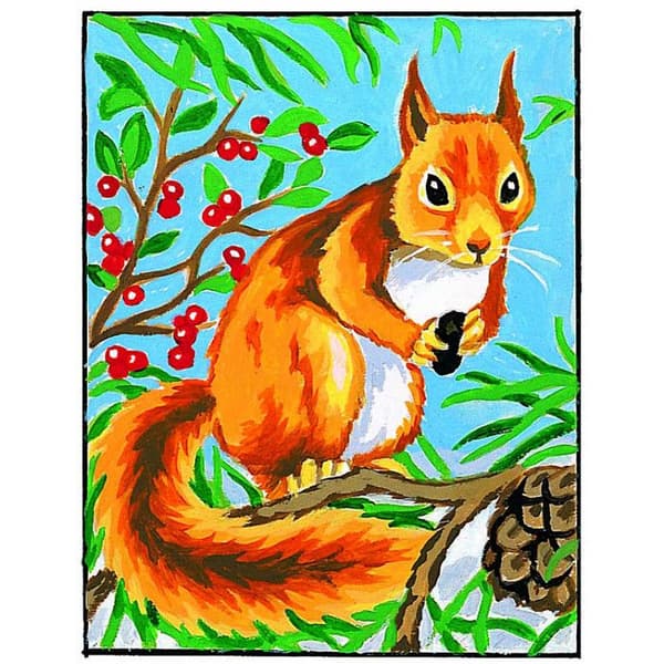 Kit kanvas vit Ekorr 20x25cm