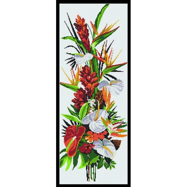 Kit Canvas Tavla Exotiska Blommor