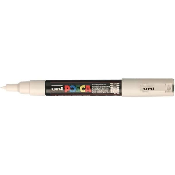 Extra fin vit marker - POSCA - Extra fin konisk spets 0,7-1 mm - Vit - Vattenbaserad - För alla ytor
