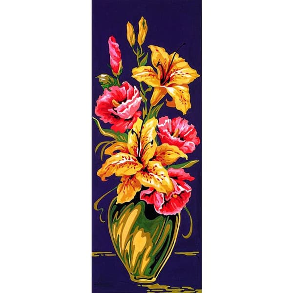 Antik lärft Blommor 25x60cm