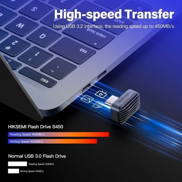 Extern SSD Nyckel - HIKSEMI - 256Go - USB3.2 Typ-C - Kompatibel med iPhone16/Android/PC