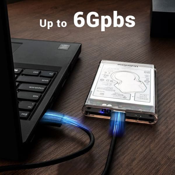 2,5" hölje - UNIONSINE - 2,5" USB 3.0 - Transparent Full HD - UASP & TRIM - Plug & Play (Win/Mac/Linux/Android)