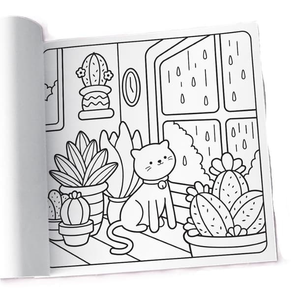 Comfy cat life coloring book