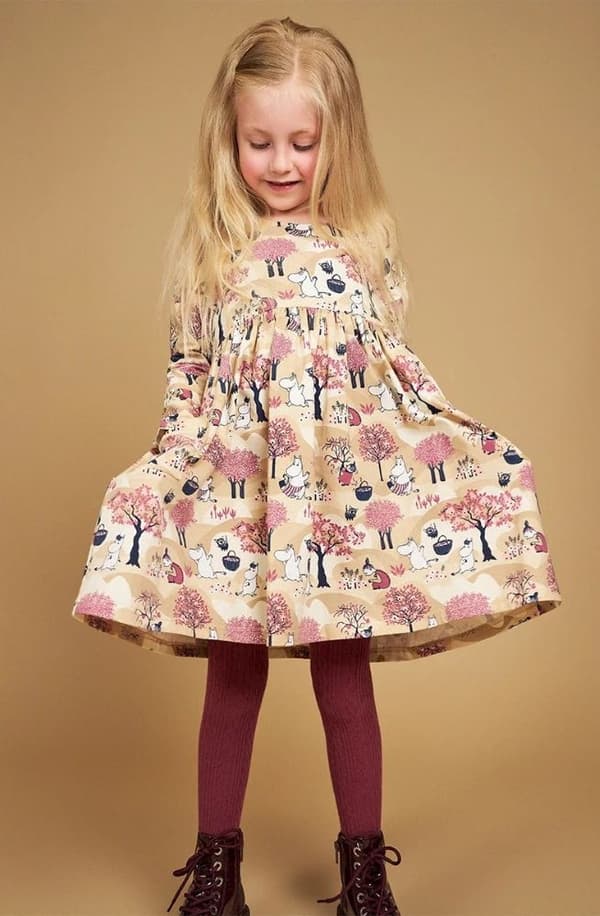 Muumi Hedelmäsadon mekko Beige