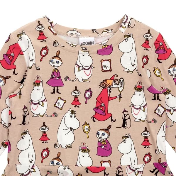 Mumin Speglar-klänning beige
