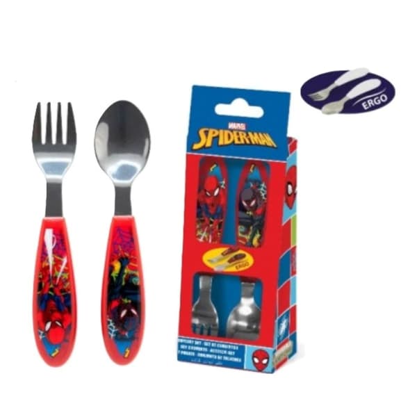 Spiderman metall bestickset - 2 delar