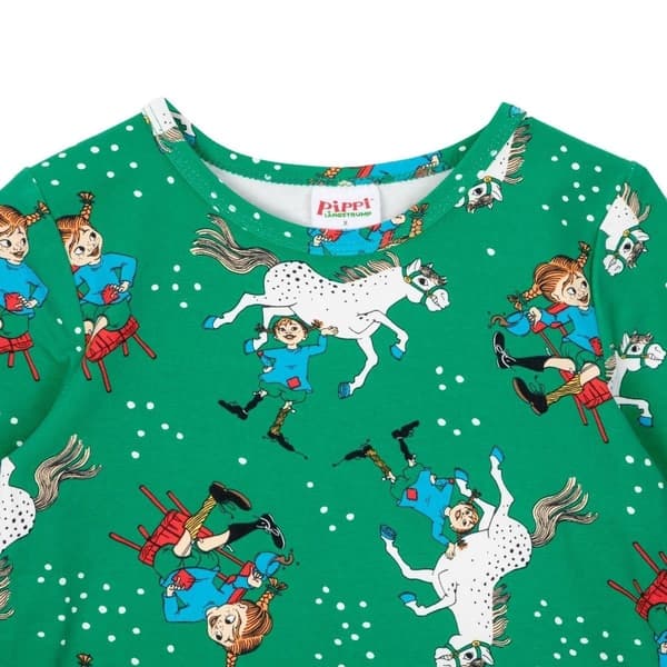Peppi Pitkätossu Itsevarma Mekko Vihreä