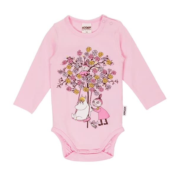 Mumin Trädgunga-body Ljusrosa 86 cl
