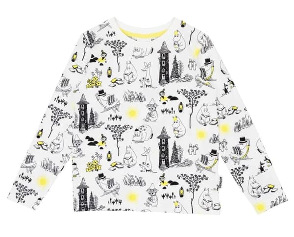 Mumi-sweater sort/hvid