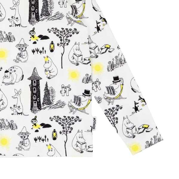 Mumi-sweater sort/hvid
