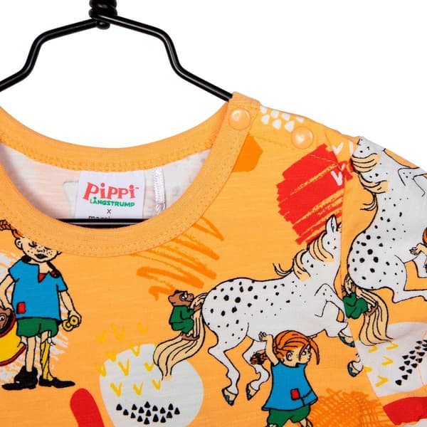 Pippi Långstrump Glad-playsuit melon 68 cl