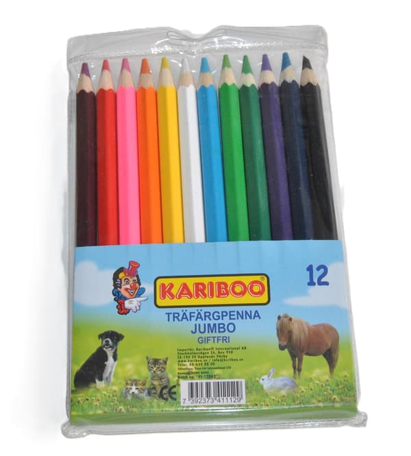12 stk - Træ farveblyanter - Jumbo