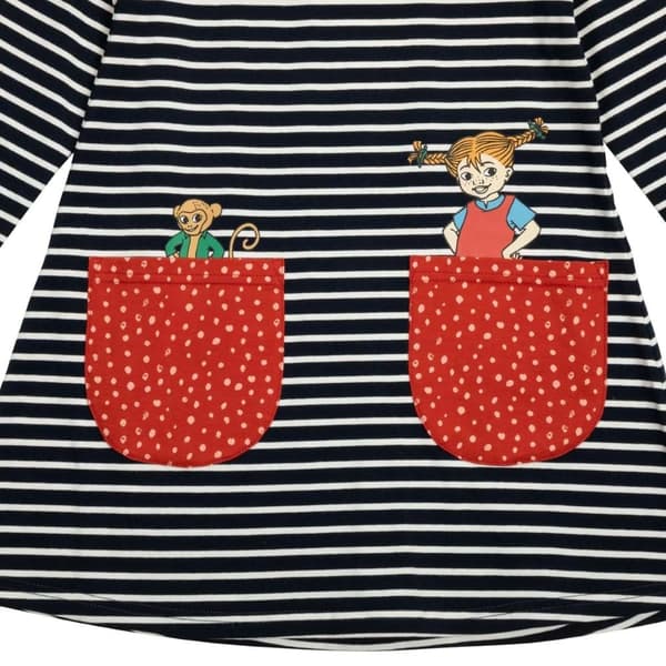 Peppi Pitkätossu Ystävät -mekko, tummansininen