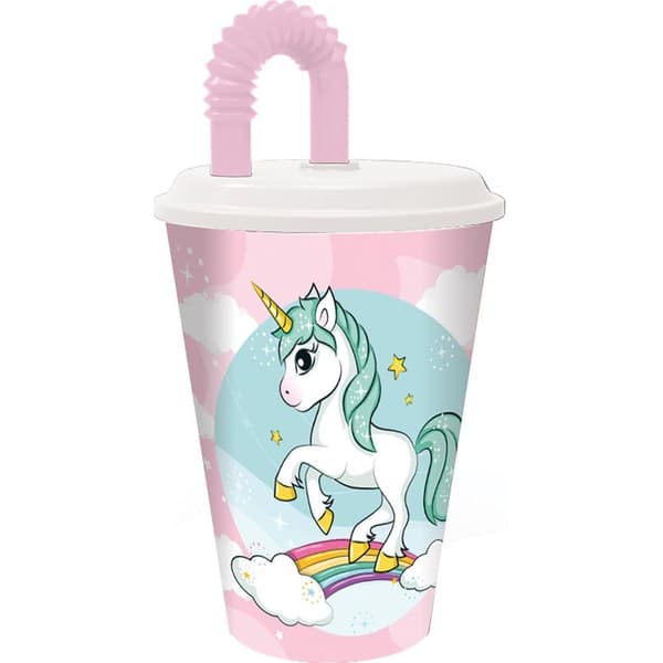 Unicorn Range muovimuki pillillä, vaaleanpunainen