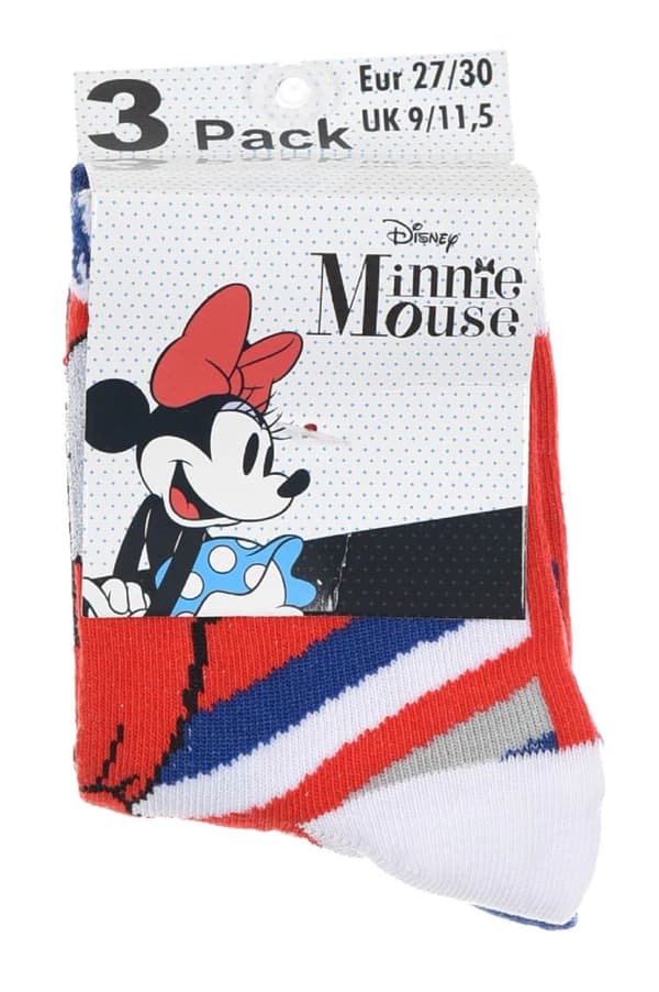3-pak Minnie Mouse sokker