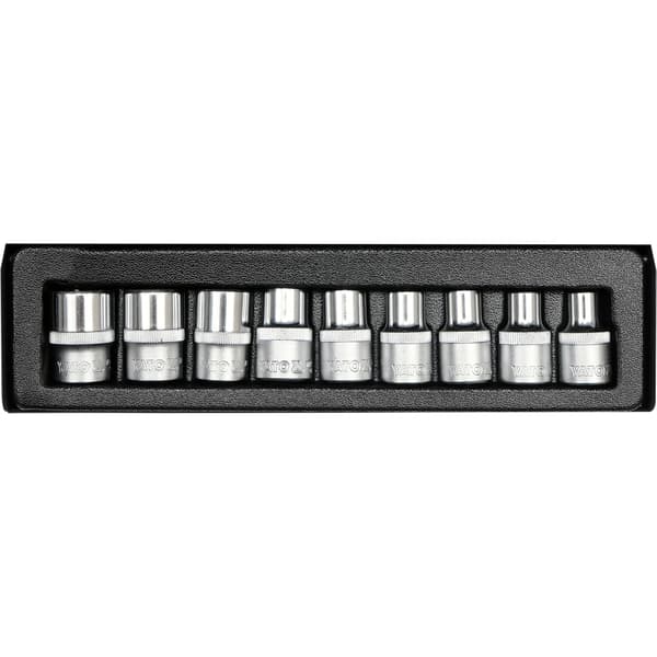 BOSCH TORXHOVEDNØGLER STØRRELSE E10-E24 , 9-DELETS SÆT, Nøgle, Skruenøgle, Bits