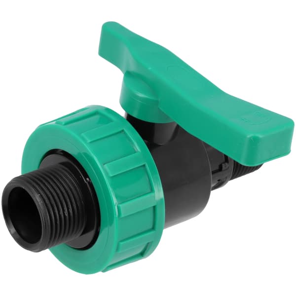 Kulventil 1" x 1" PP, manuell/manuell